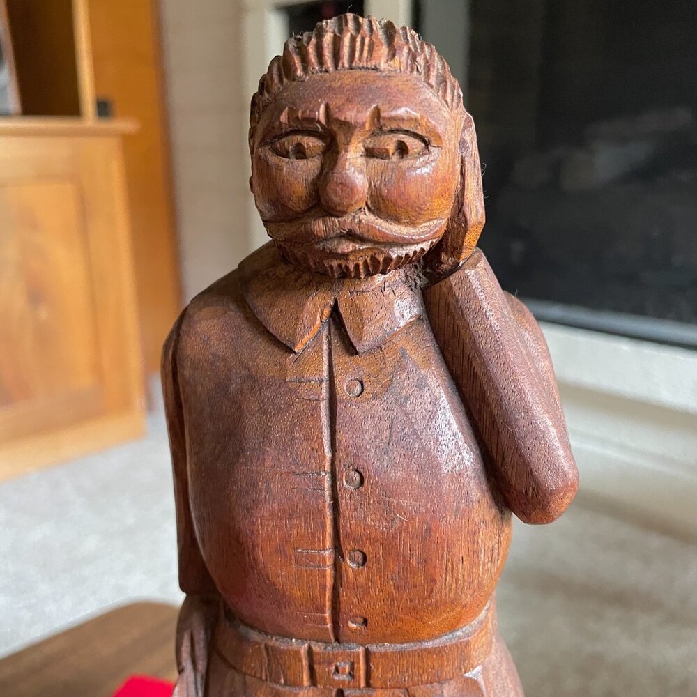 Vintage Wood Carved Man Figure Farmer Peasant Primitive Rustic Folk Art - Picture 6 of 10